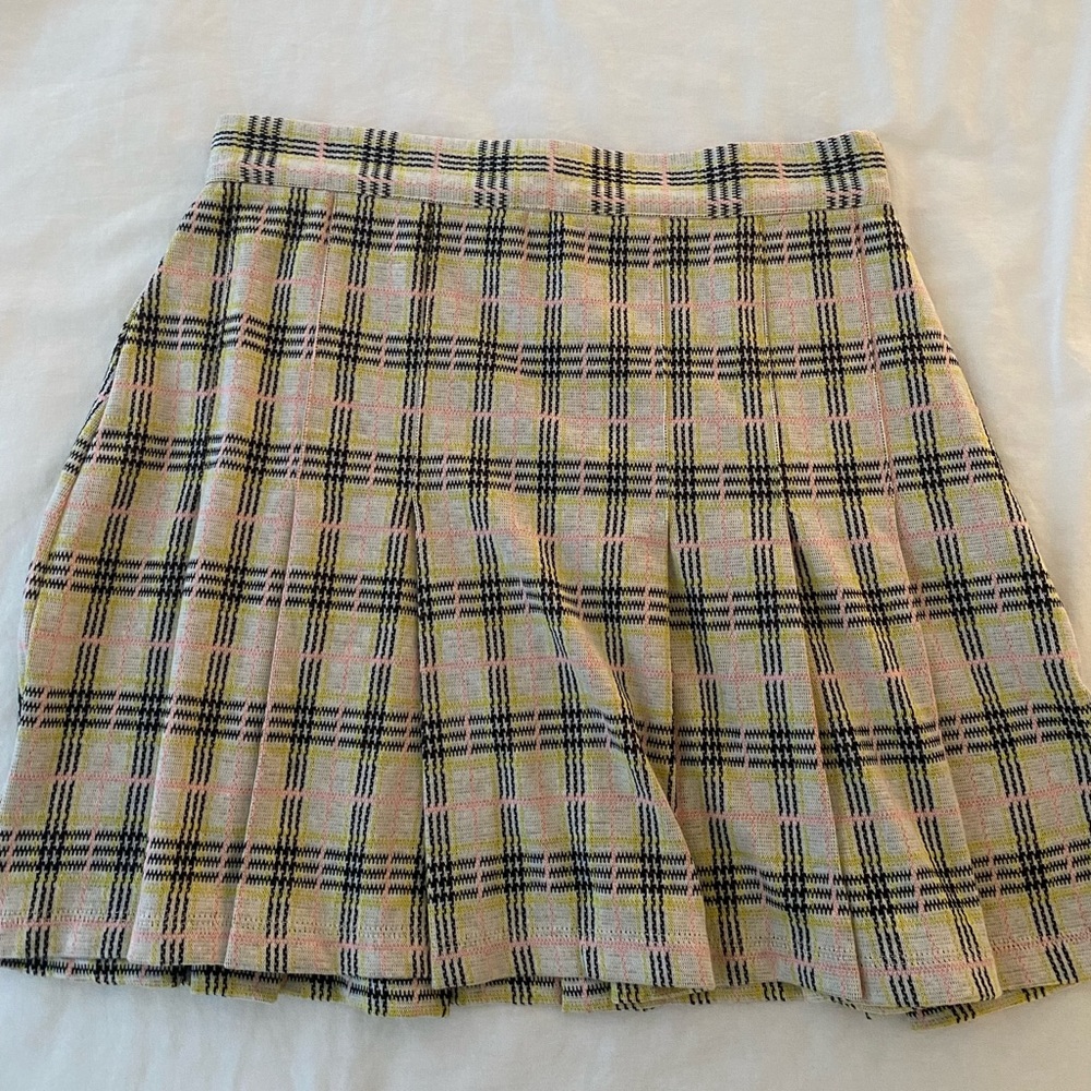 Plaid pleated skirt